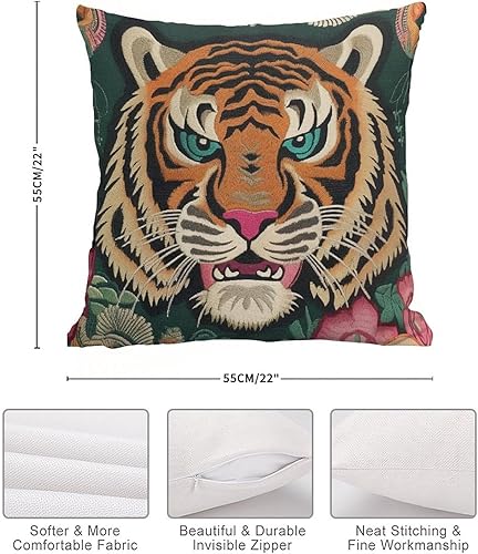 Vista 200 de ArogGeld Chinoiserie - Fundas de almohada escénicas asiáticas, estilo asiático, funda de almohada azul y verde Kelly, funda de cojín para decoración