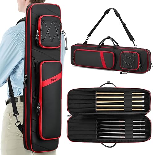 Miniatura 7 de BOSSTIN Estuche para taco de billar, 3 x 4 / 5 x 5 pulgadas, accesorios para taco de billar, funda acolchada suave 4 azul: 5 x 5,11 rojo: 3 x