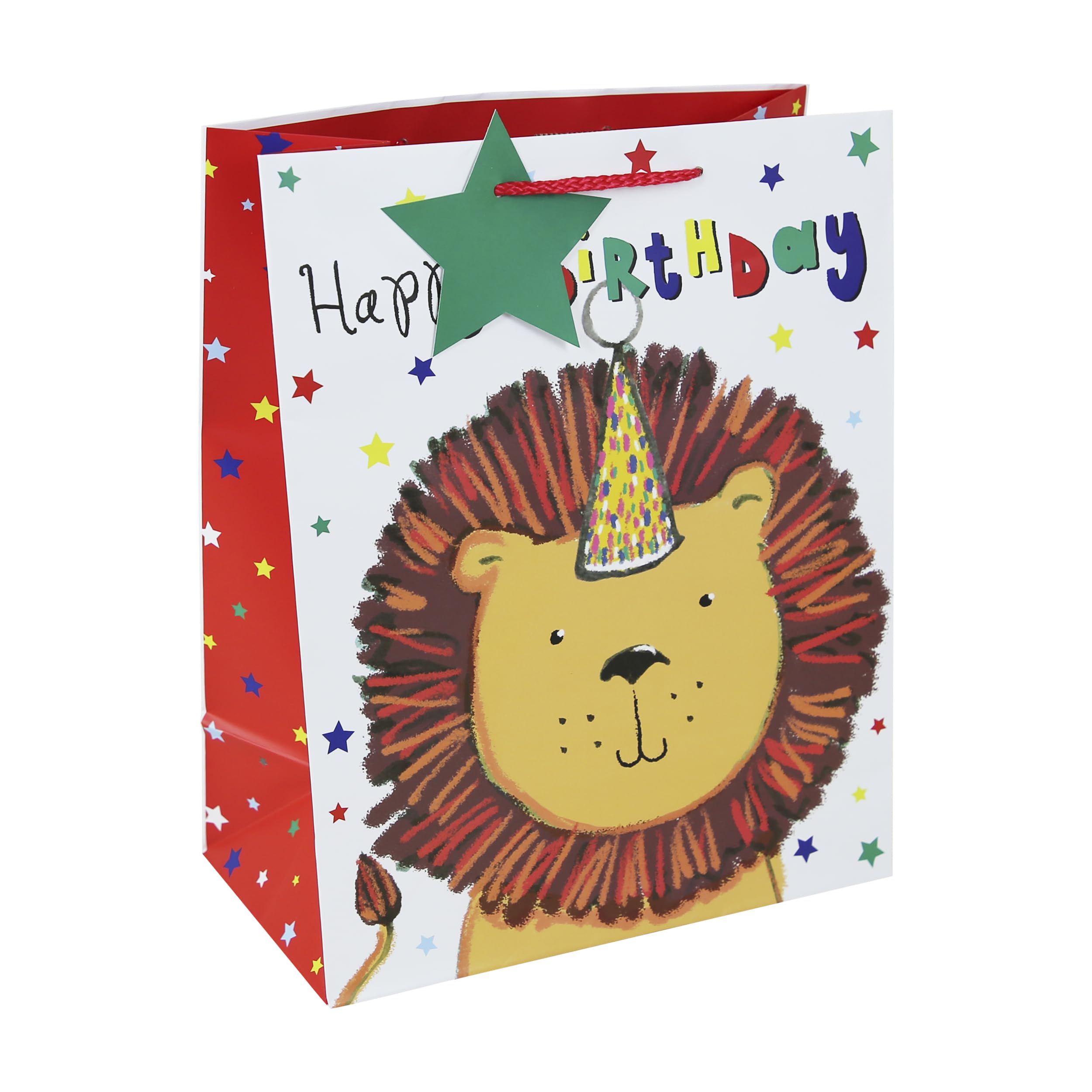 Eurowrap Happy Birthday Lion Gift Bag With Gift Tag Boys Girls Kids Birthday Gift Wrap Occasion Present Large