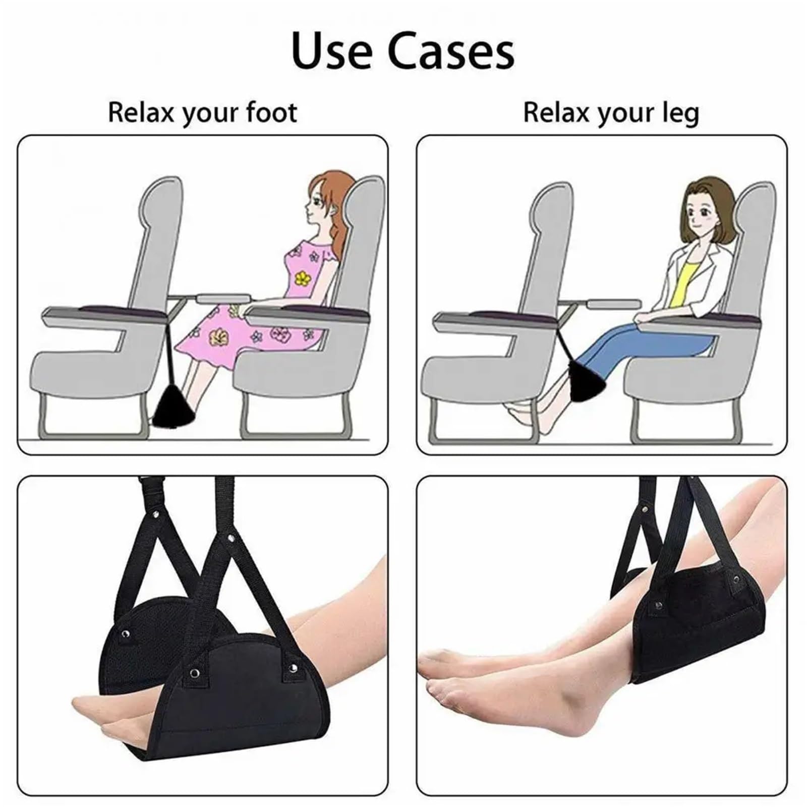 Reposapiés De Avión Vuelo coche viaje esencial asiento de aviación almohadilla pie ajustable tren avión reposapiés hamaca for pies accesorios portátiles