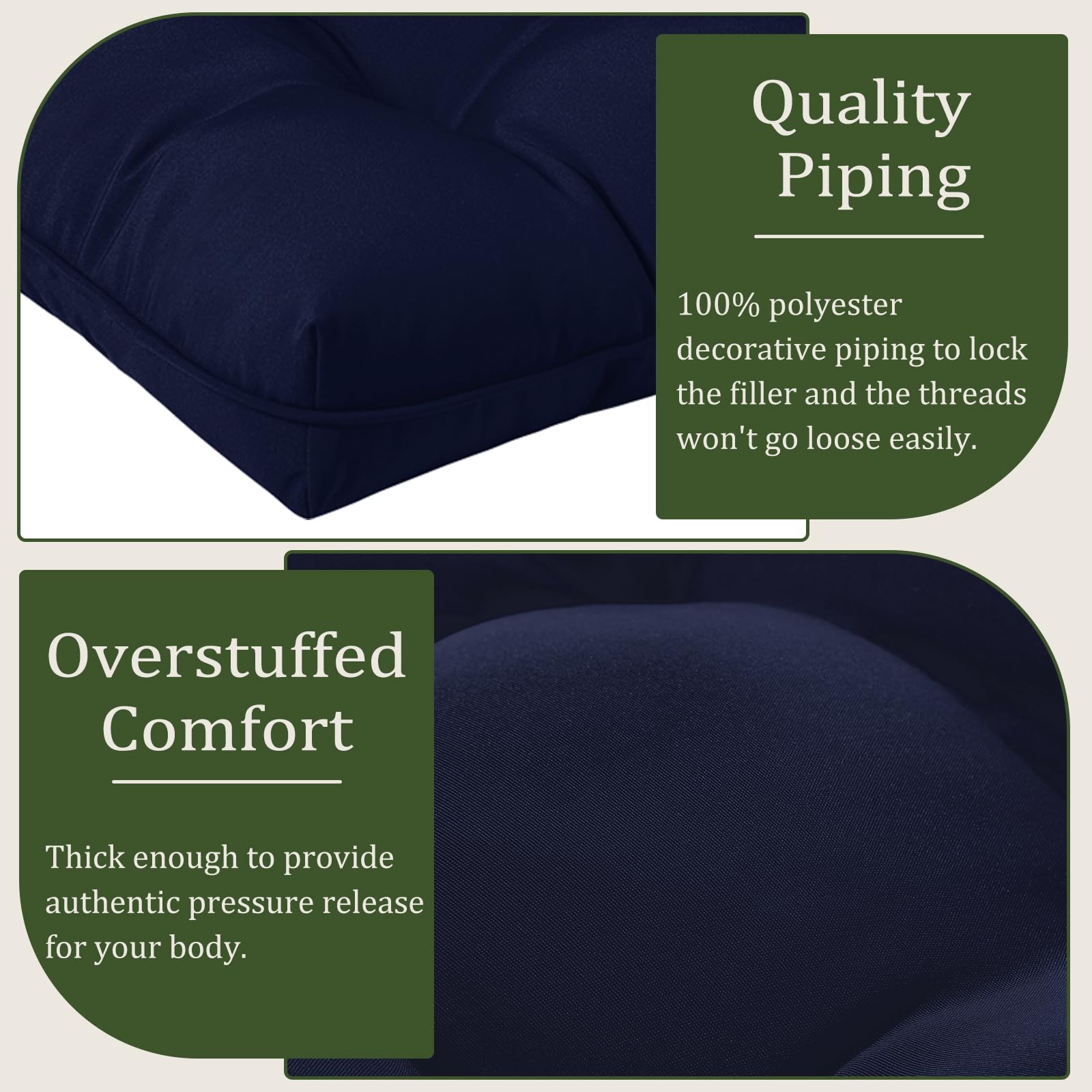 QILLOWAY Cojines De Asiento Cuadrados De Espuma Para Sillas De