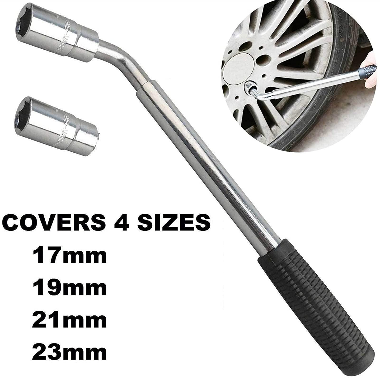 17-23mm Cappuccio della Ruota Chiave Chromium-Vanadium Acciaio Acciaio Telescoping Chiave per Auto Riparazione Auto 557