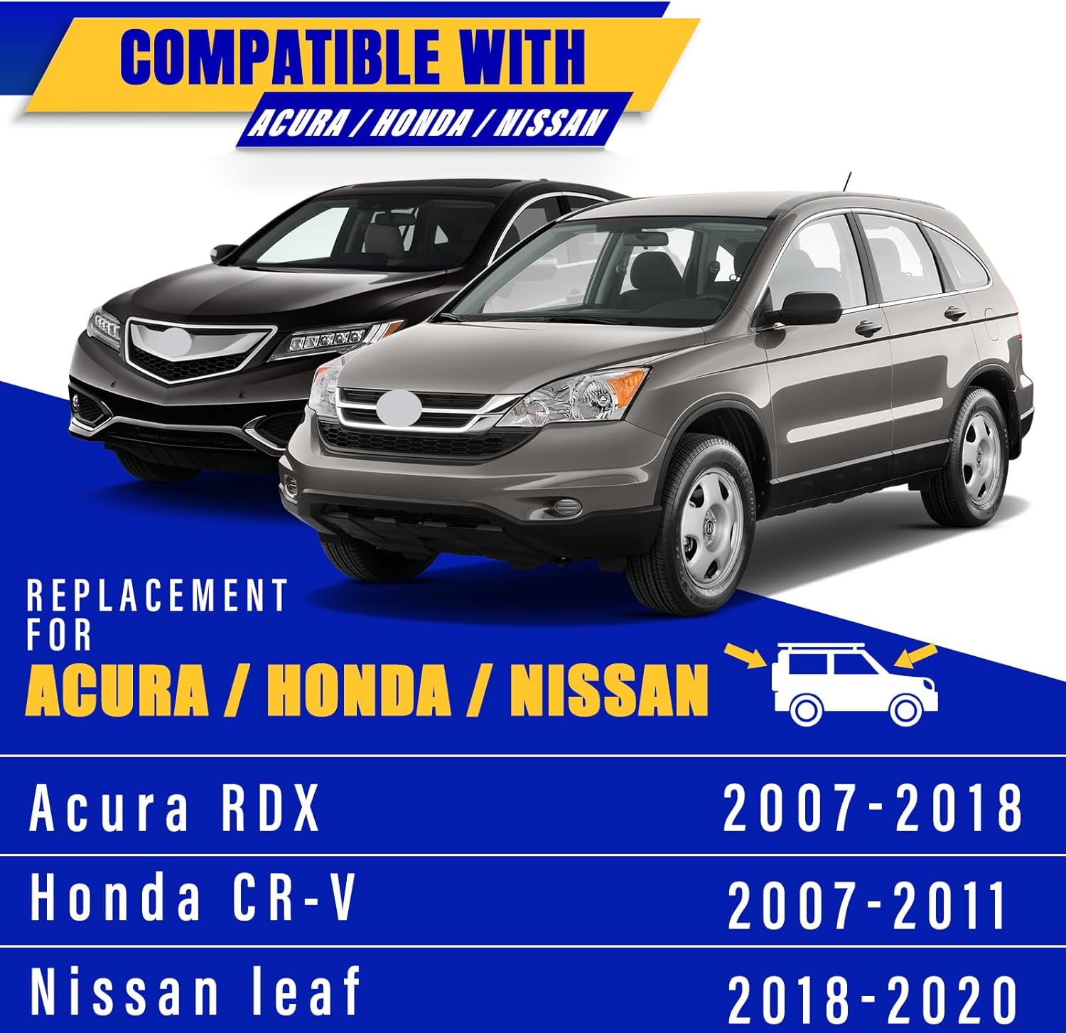 3 wipers Replacement for 2007-2011 Honda CRV CR-V/2007-2018 Acura RDX/2018-2020 nissan leaf, Windshield Wiper Blades Original Equipment Replacement - 26"/16"/14" (Set of 3) U/J HOOK