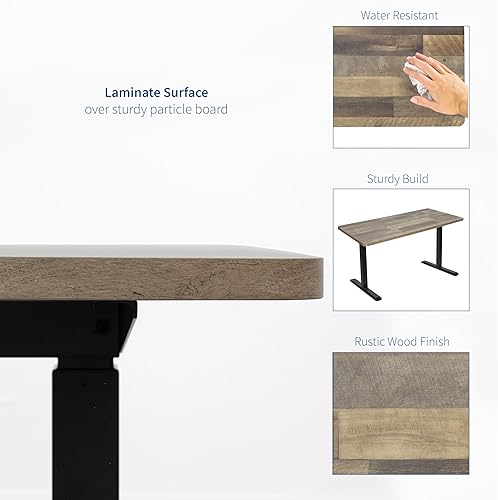 Vista 236 de VIVO - Mesa/tablero universal de 1.52 m x 60 cm (60 x 24 in) para escritorio de oficina y hogar con altura ajustable. Madera clara