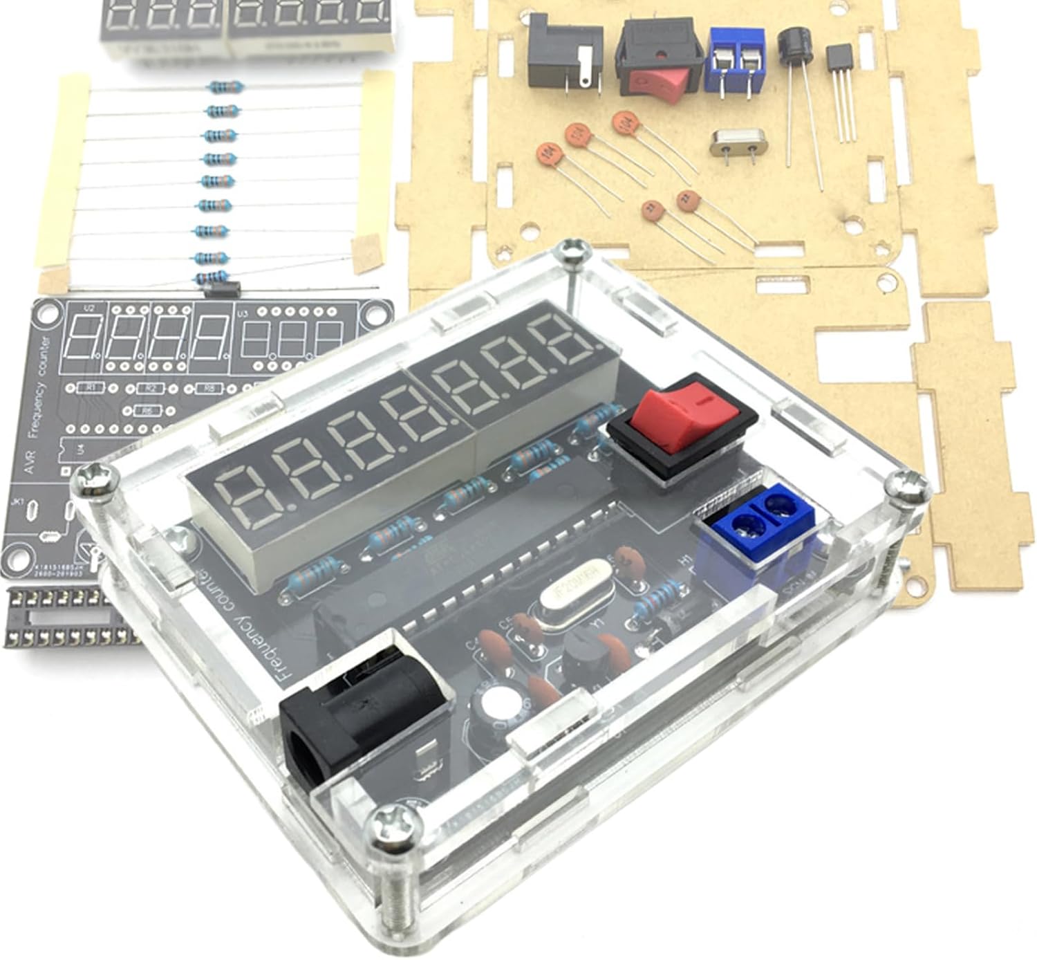 10MHz Frequency Meter Kit, DIY Digital Frequency Counter with 7-Bit Resolution, Automatic Range Conversion, USB Interface and Compact Design, for Electronics Testing Industrial Use