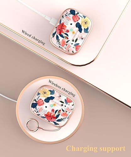 Miniatura 7 de TATOFY Funda con cerradura para Airpods Pro, funda rígida para iPod Pro de flores para mujeres y niñas con kit de limpieza de soporte para teléfono