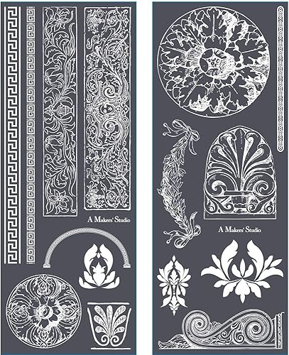 A Maker's Studio - Paquete de 2 hojas de plantillas de malla adhesiva reutilizables - Ideal para manualidades y manualidades - Adecuado para