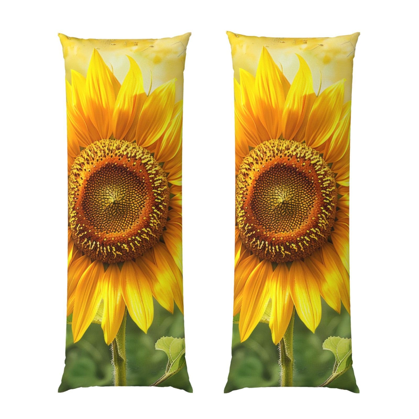 Body Pillow Cover 20x54 Inch, Sunflowers Print Long Lumbar Pillow Case with Zipper Long Body Pillowcase Decorative for Bed Sofa Bedroom