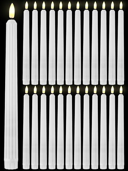 Treela 36 Pieces Flameless Taper Candles Flickering Faux LED Battery Operated Electric Fake Candles for Christmas Hallow