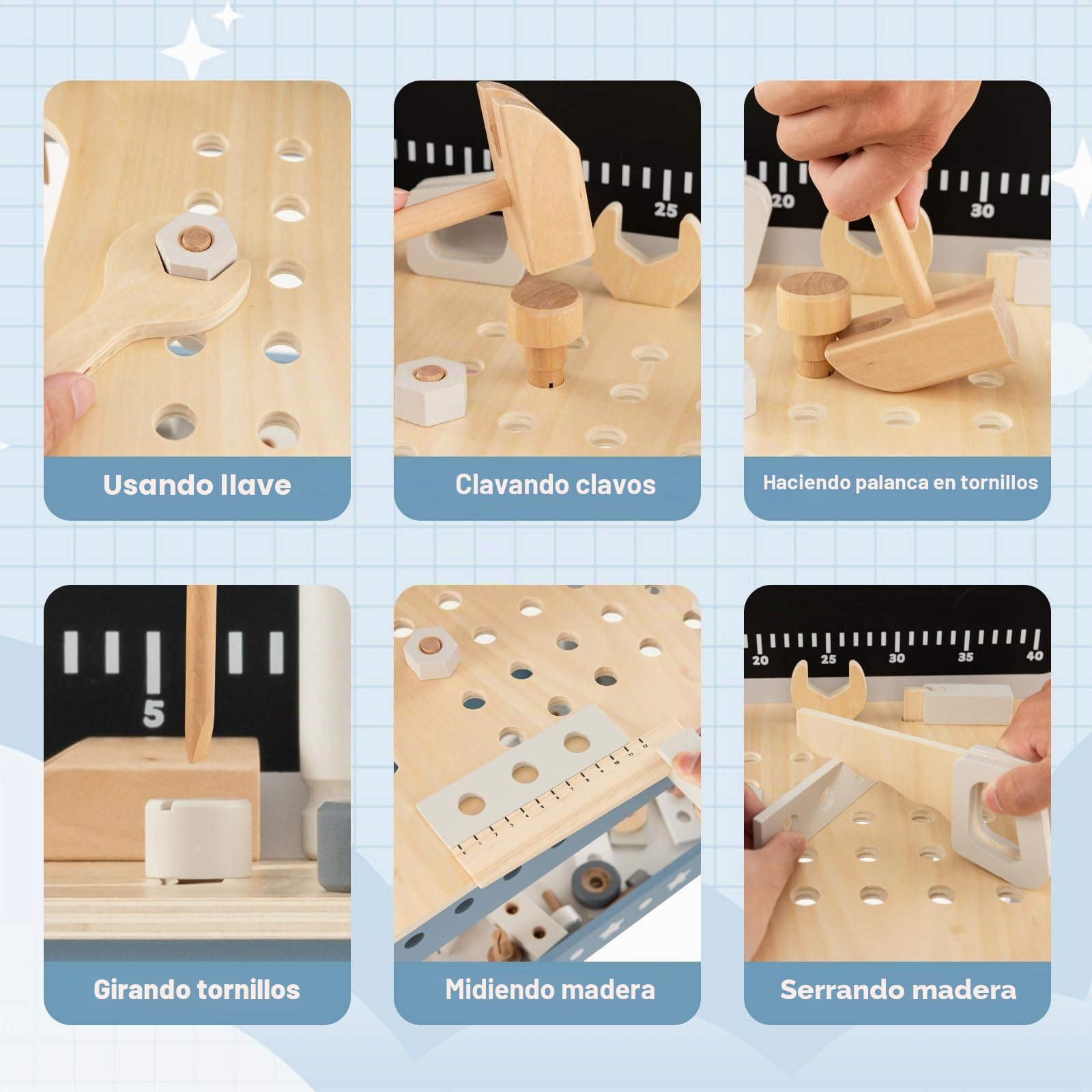 GOPLUS - Juego de herramientas de juego de madera para niños, mesa de taller, juego de simulación con conjunto de herramientas, banco de herramientas, juguete de construcción, regalo para niños y