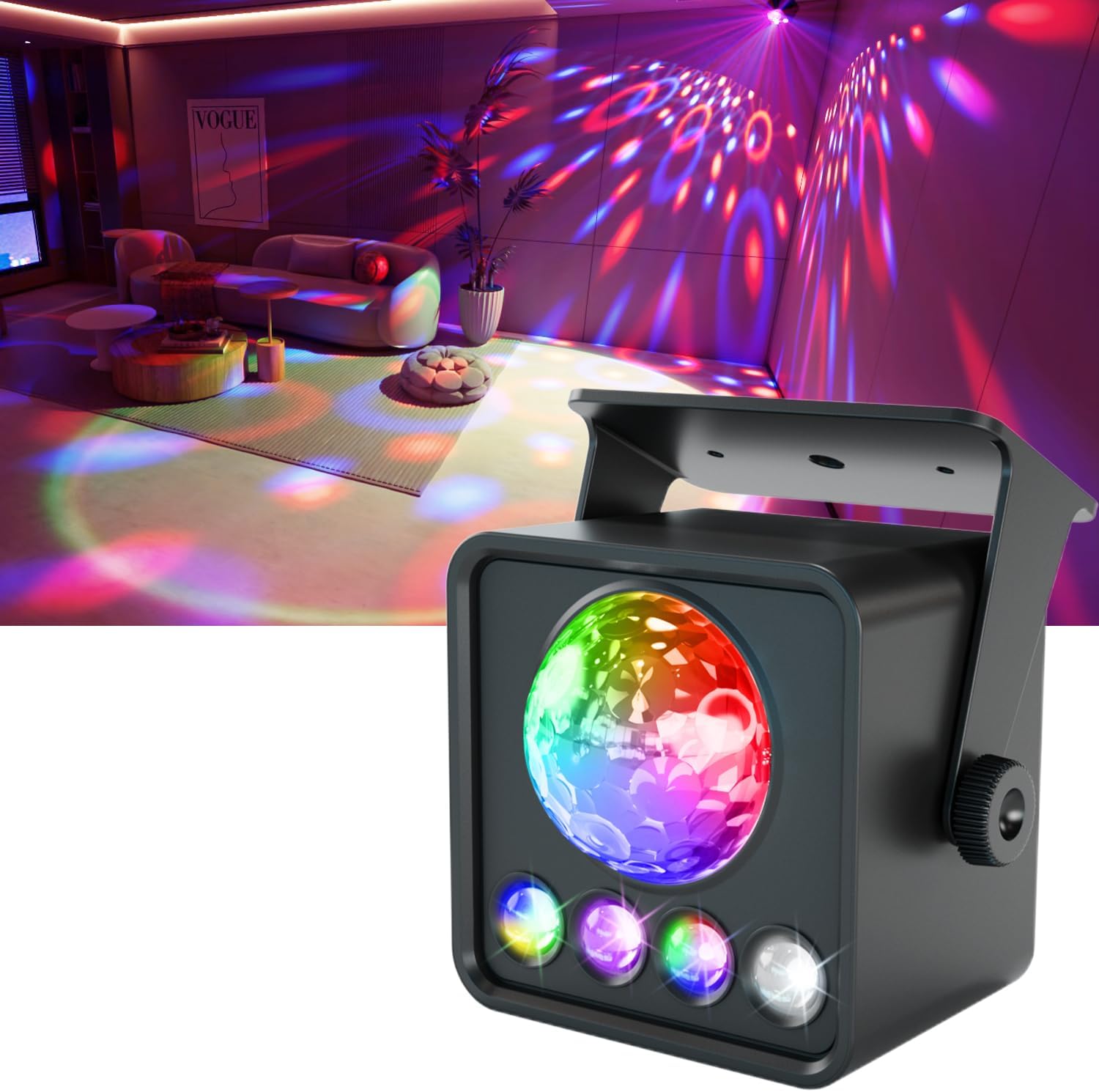 DJ Disco Ball Lights with 6 Working Modes 5 DIY Button DJ Disco Ball Lights with 6 Working Modes 5 DIY Button