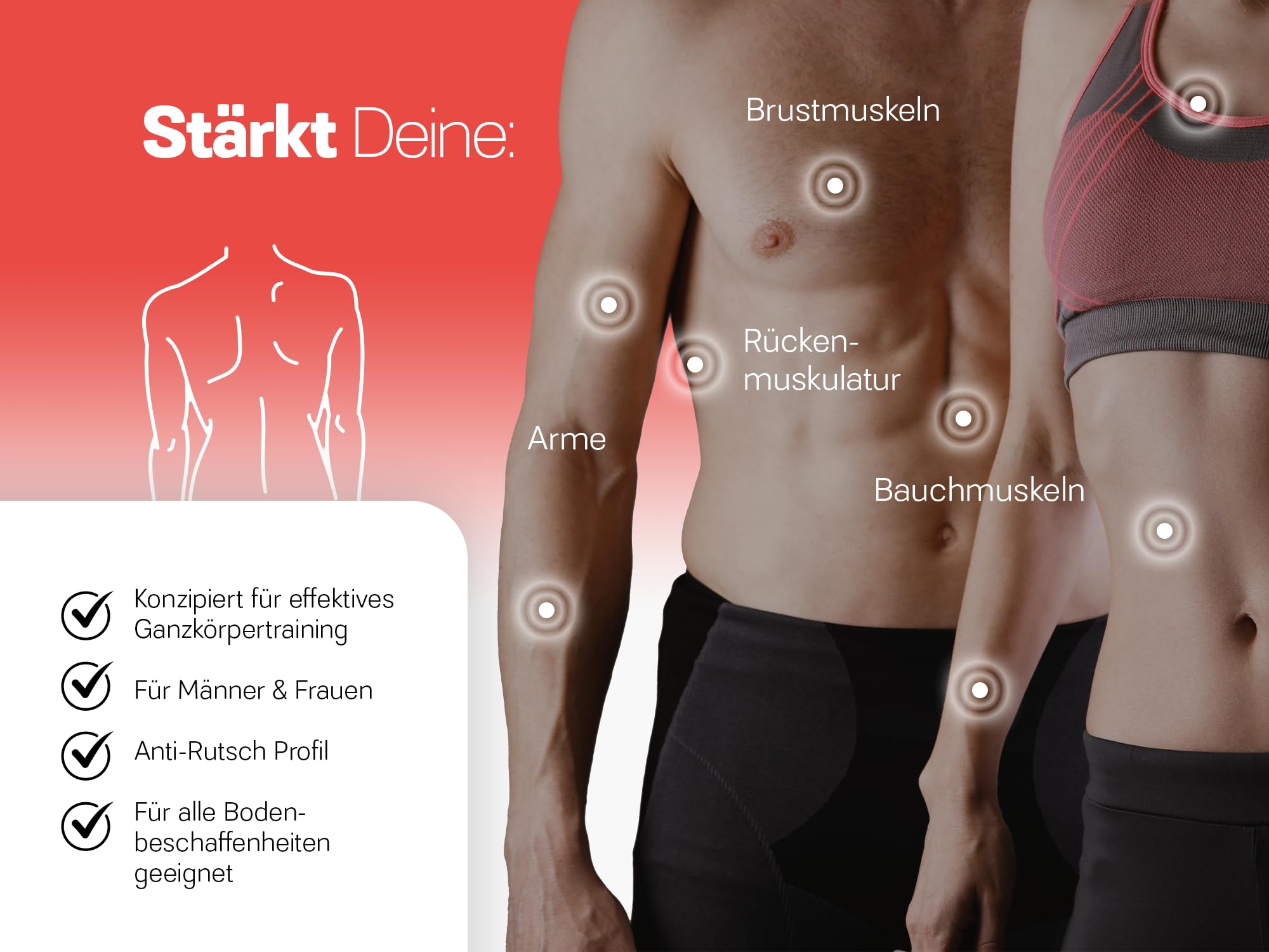 Bauchtrainer für Zuhause - Bauchmuskeltrainer inkl. Schiebepads - Extra breiter Bauchroller - Sport Fitnessgeräte für Zuhause - Ab Roller