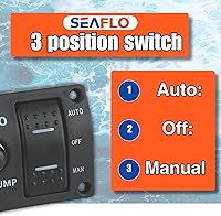 Vista 5 de SEAFLO Panel de interruptores de bomba de sentina de 3 vías (automático-apagado manual) 12v 24v con disyuntor integrado de 15 A
