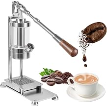 Manual Espresso Maker, Portable Hand Press Machine with 58mm Brewing Head, 345ml Tank, Push-pull Tray, 1-16bar Pressure for Cappuccino & Latte