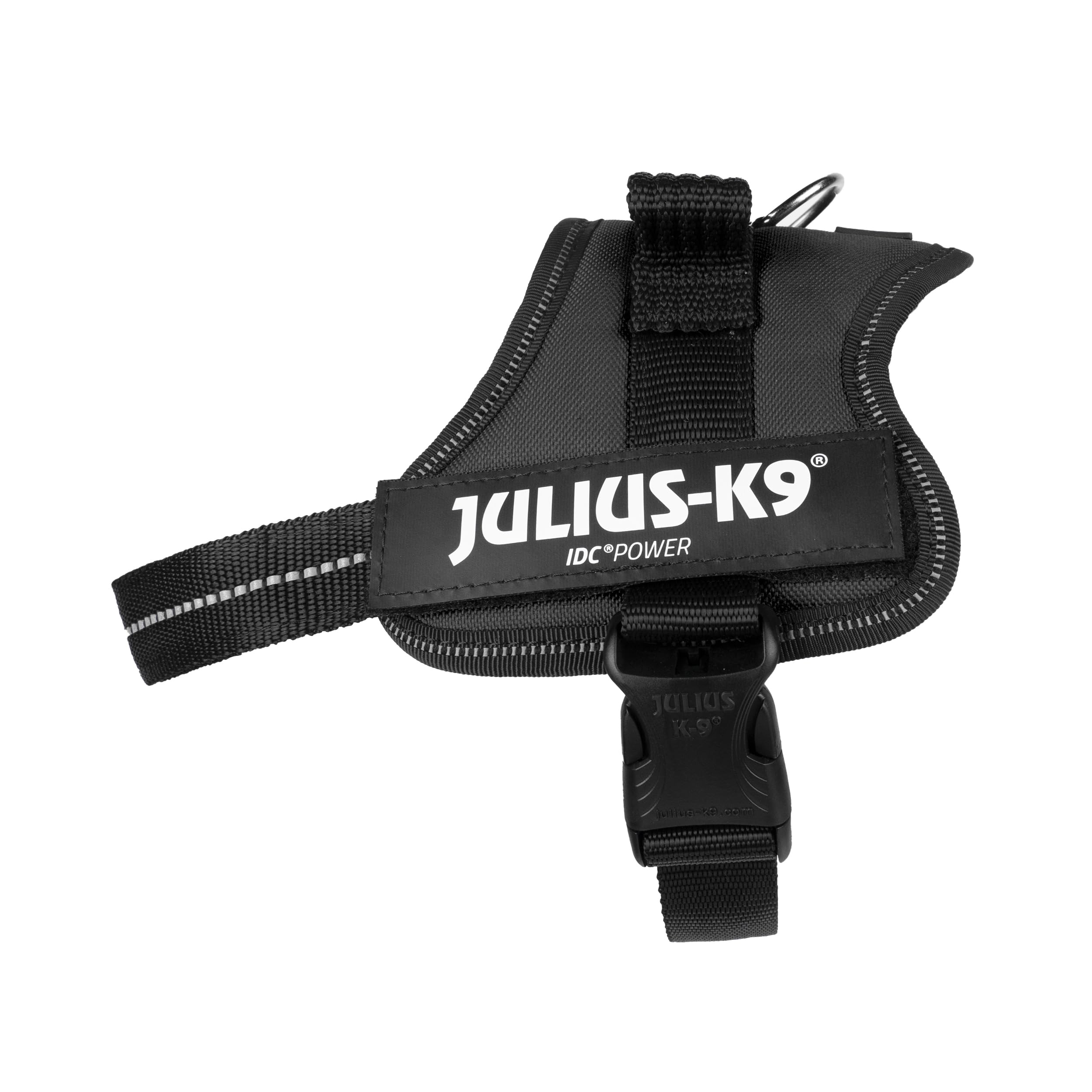 K9 Powergeschirr Original Julius-K9 Hundegeschirr für Diensthunde inkl. 2 Stück Klettsticker mit Wunschtext gratis (Schwarz, S/Mini (Brust: 49-67 cm))