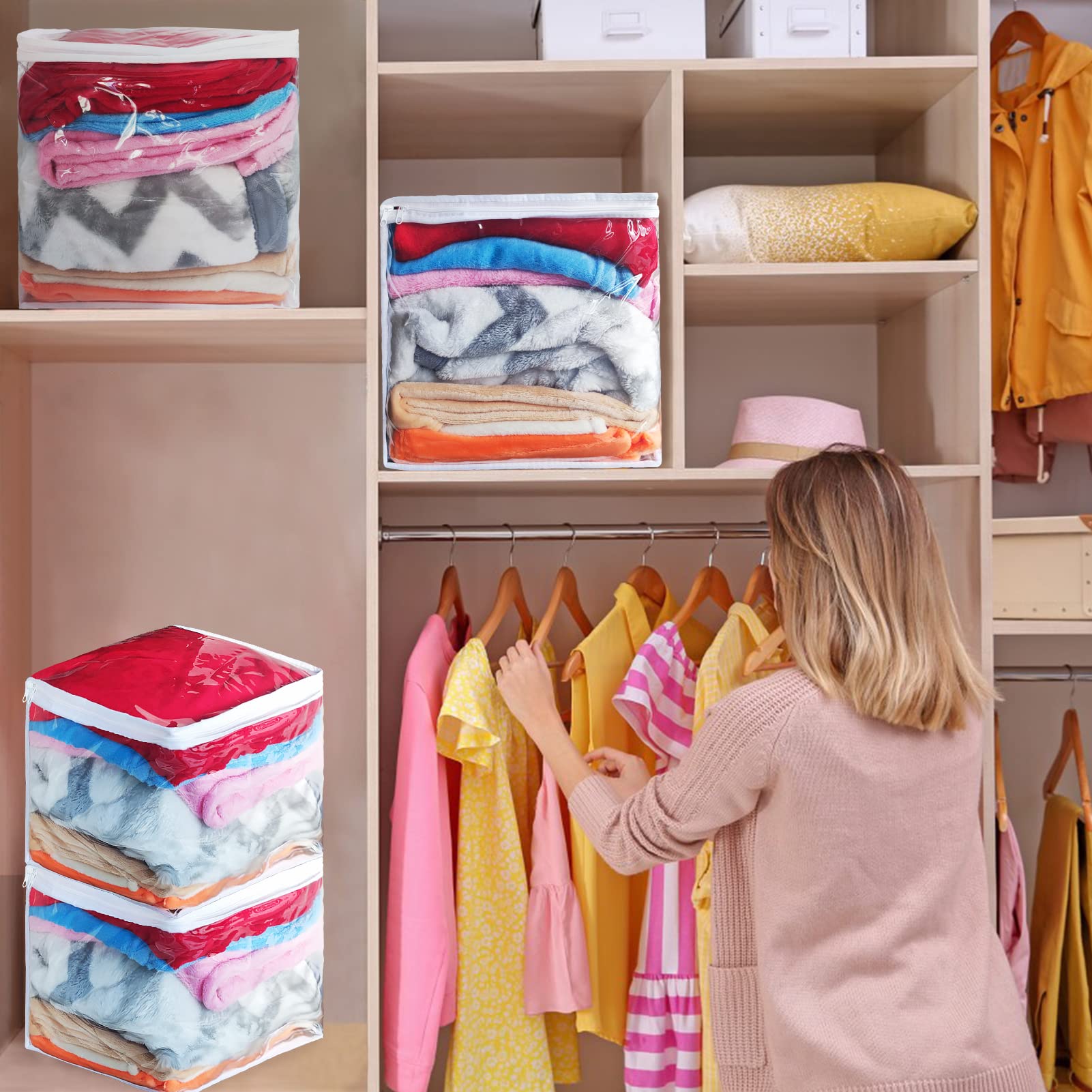 3 Organizer Trasparenti Con Cerniera, 30,5 X 30,5 X 30,5 Cm