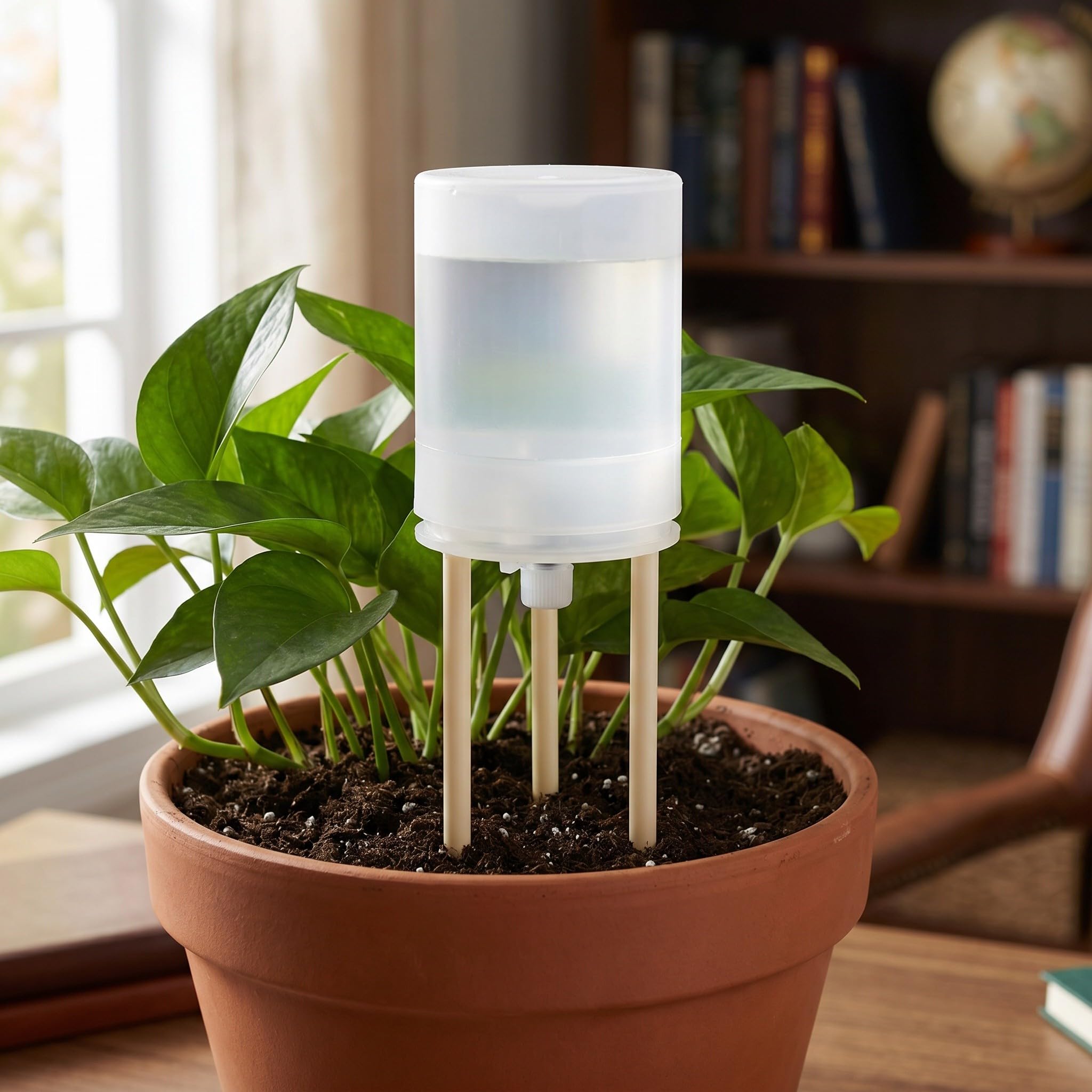 Lurrose Set di 4 vasi autoirriganti con Punta, gocciolatore a Flusso Regolabile per Piante su palo di Muschio, Dispositivo di irrigazione Automatico per Monstera, irrigatore per palo di Muschio