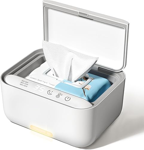 Dispensador calentador de toallitas para bebés, contenedor de gran capacidad con luz nocturna, calentador de toallitas para bebés recién nacidos,