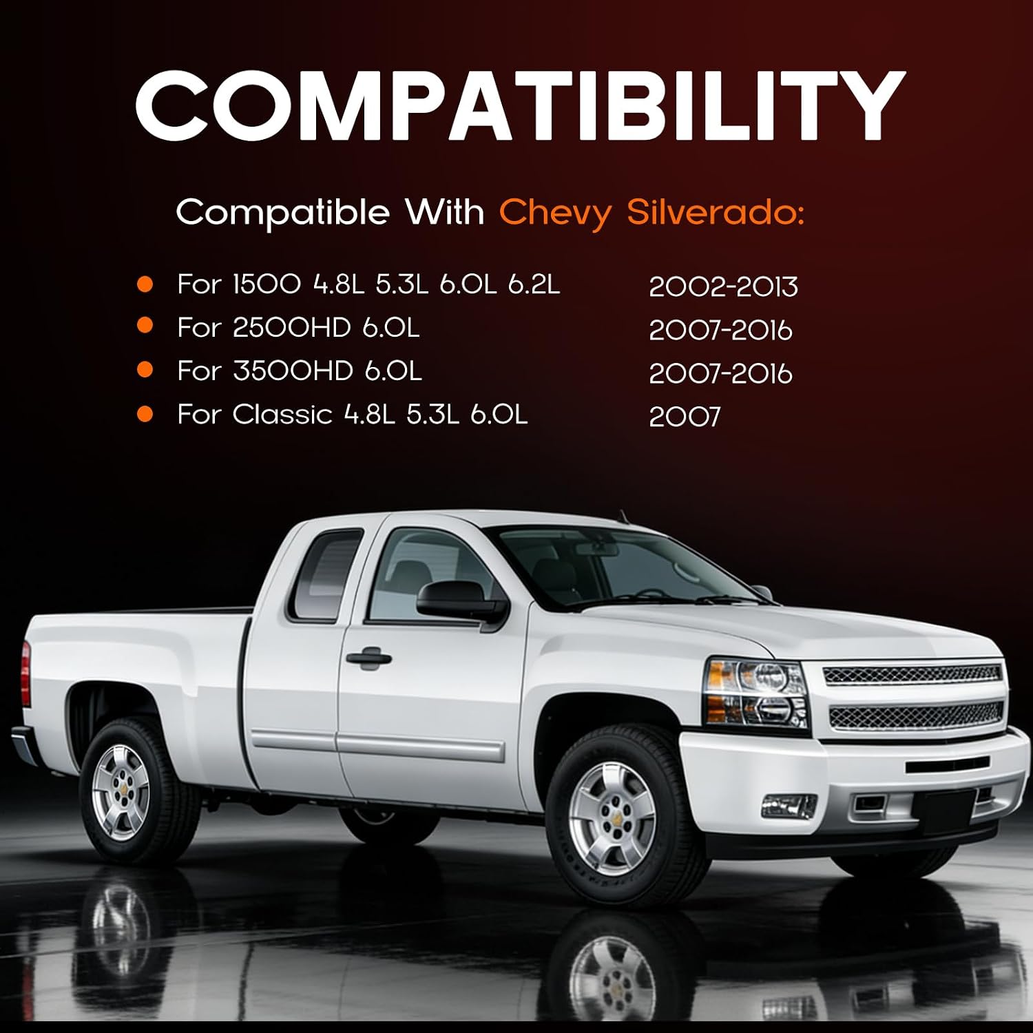 Exhaust Headers Compatible with 2002-2016 Chevy Silverado 1500 2500HD with 4.8L 5.3L 6.0L 6.2L V8 Engines