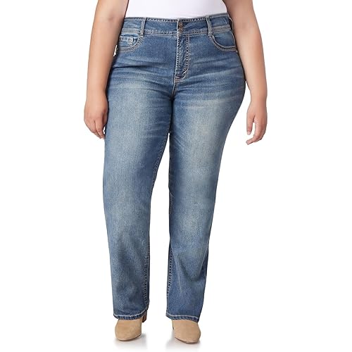 WallFlower Luscious Curvy Bootcut Jeans for Women Mid-Rise Insta Stretch Denim in Petite, Midsize, Plus Size, Juniors Jeans