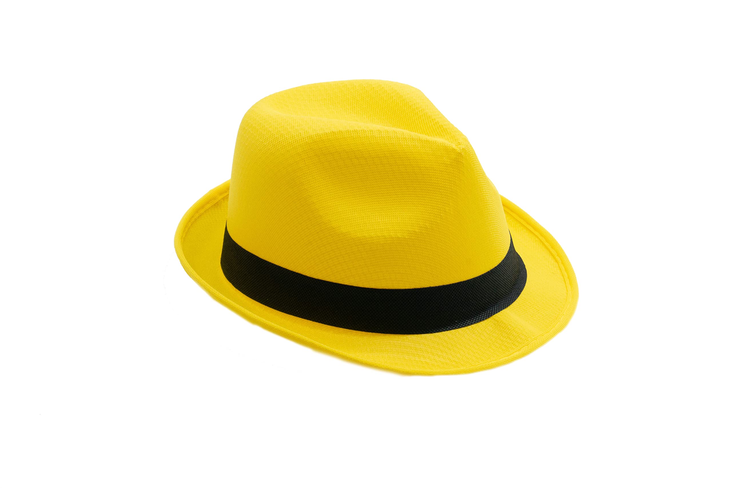 Partyhüte - PACK 10 bunte Hüte für Männer und Frauen - Wählen Sie die Farbe des Hutbandes (Gelb Hut)