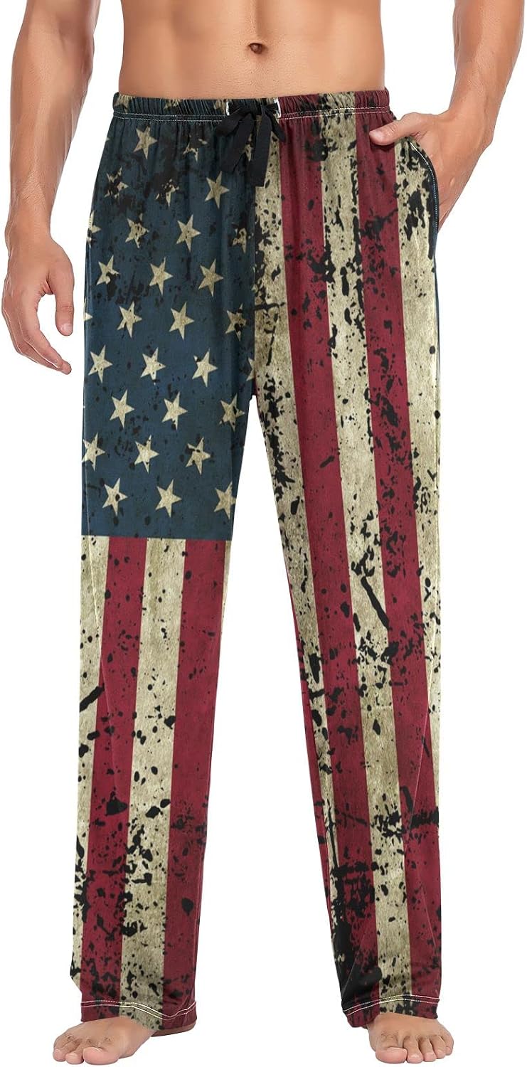 BGXW Men's Pajama Pants Drawstring lounge sleep pants House Pajama Bottoms with Pockets