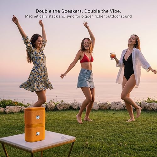 Miniatura 4 de KODAK SOUNDBRIX Altavoz Bluetooth con sonido HD portátil inalámbrico IPX4 resistente al agua hasta 5 horas de reproducción V5.4 para fiesta en casa