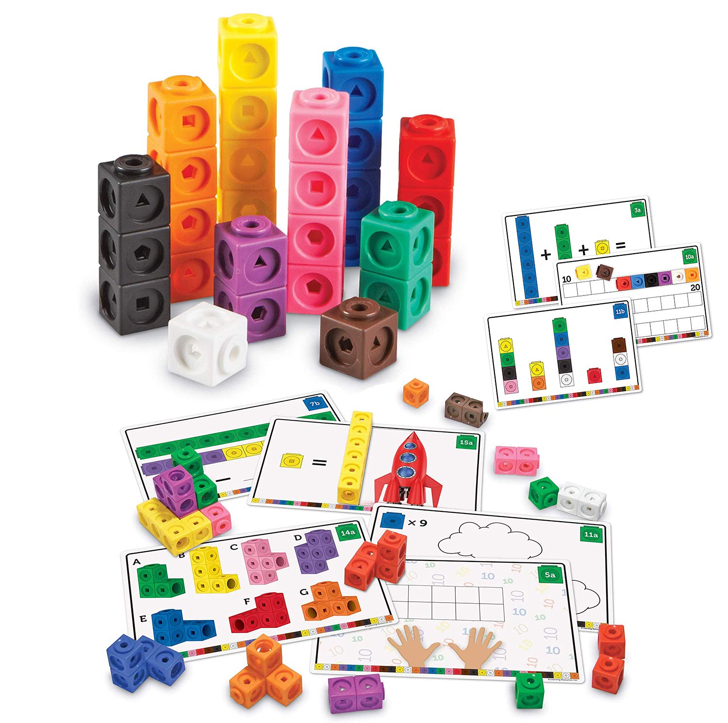 HOOME Early Math Mathlink Cube Activity Set - Set of 100 - Connecting Manipulative For Preschoolers Aged 3+ and Elementary Aged Kids