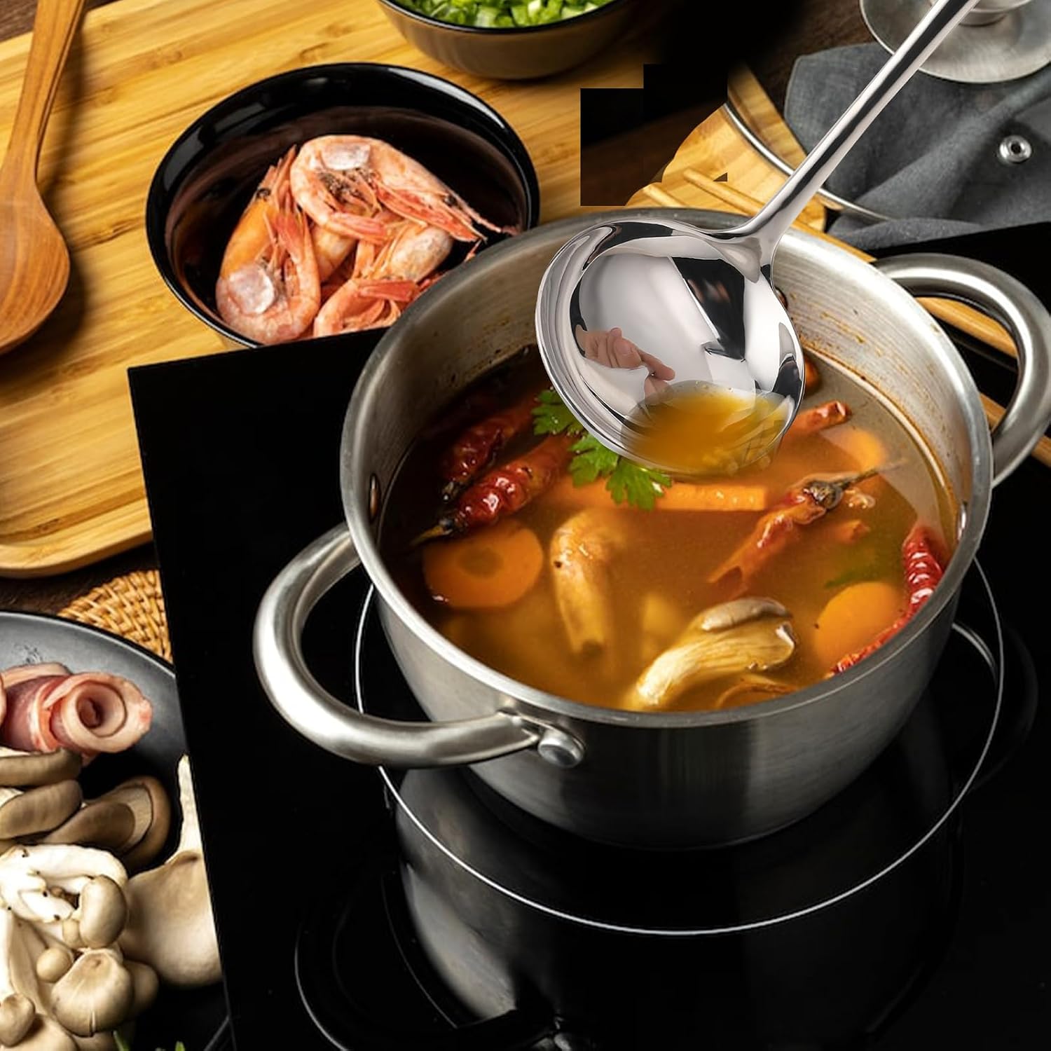 Gravy Ladle 7.9'' Stainless Steel Silver Small Ladle Sauce Soup Ladles Mirror Polished Kitchen Utensil for Spooning Gravy Sauce Soup