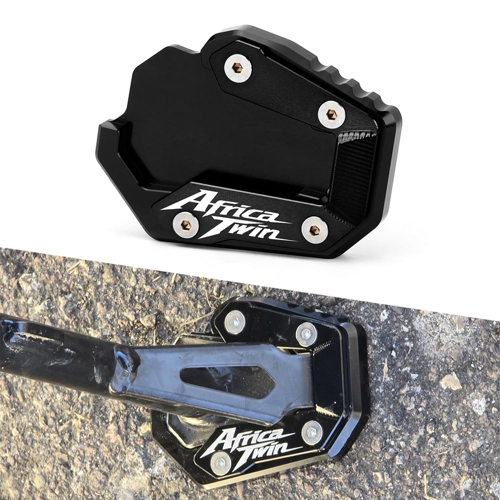 Modeer Compatible with Honda CRF1100L Africa Twin 2019-2022 Motorcycle Kickstand Foot Side Stand Extension Pad Support Plate Pedal CRF 1100 L Accessories (black)