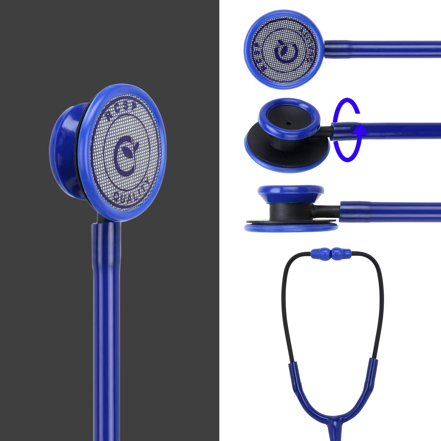 RCSP Deluxe Matt Acoustic Stethoscope for doctors and medical students (BLUE)