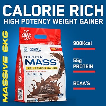Applied Nutrition Original Critical Mass - Weight Gainer with MCT Powder, High Calorie Protein Powder Mass Gainer (6kg - 25 Servings) (Vanilla)