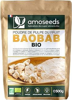 Poudre de Baobab Bio 500G | Énergie, Articulations, Belle Peau, Immunité | Qualité Supérieure