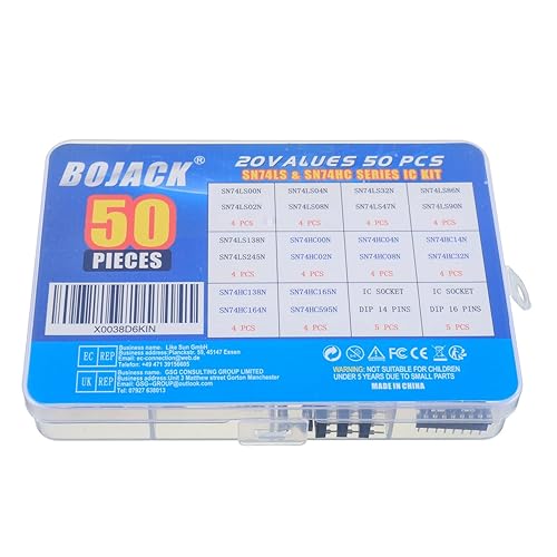 Miniatura 5 de BOJACK 20 Valores 50 PC SN74LS y SN74HC Series Low Power Logic IC Chip Surtido Kit para trabajo de chip IC