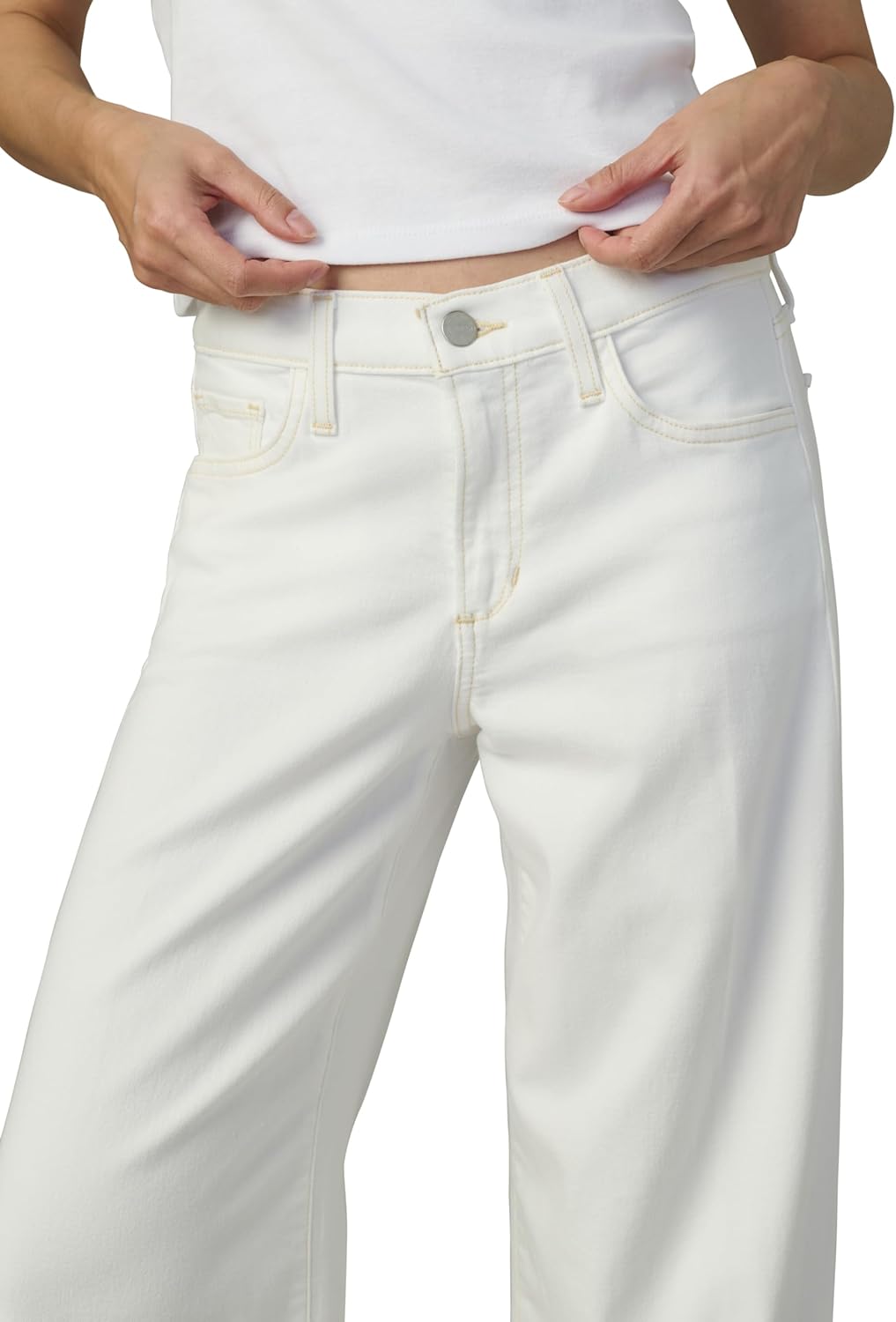 Joe's Jeans Women's The Lou Lou Low Rise Petite Wide Leg Jeans, White, 34 - Image 5