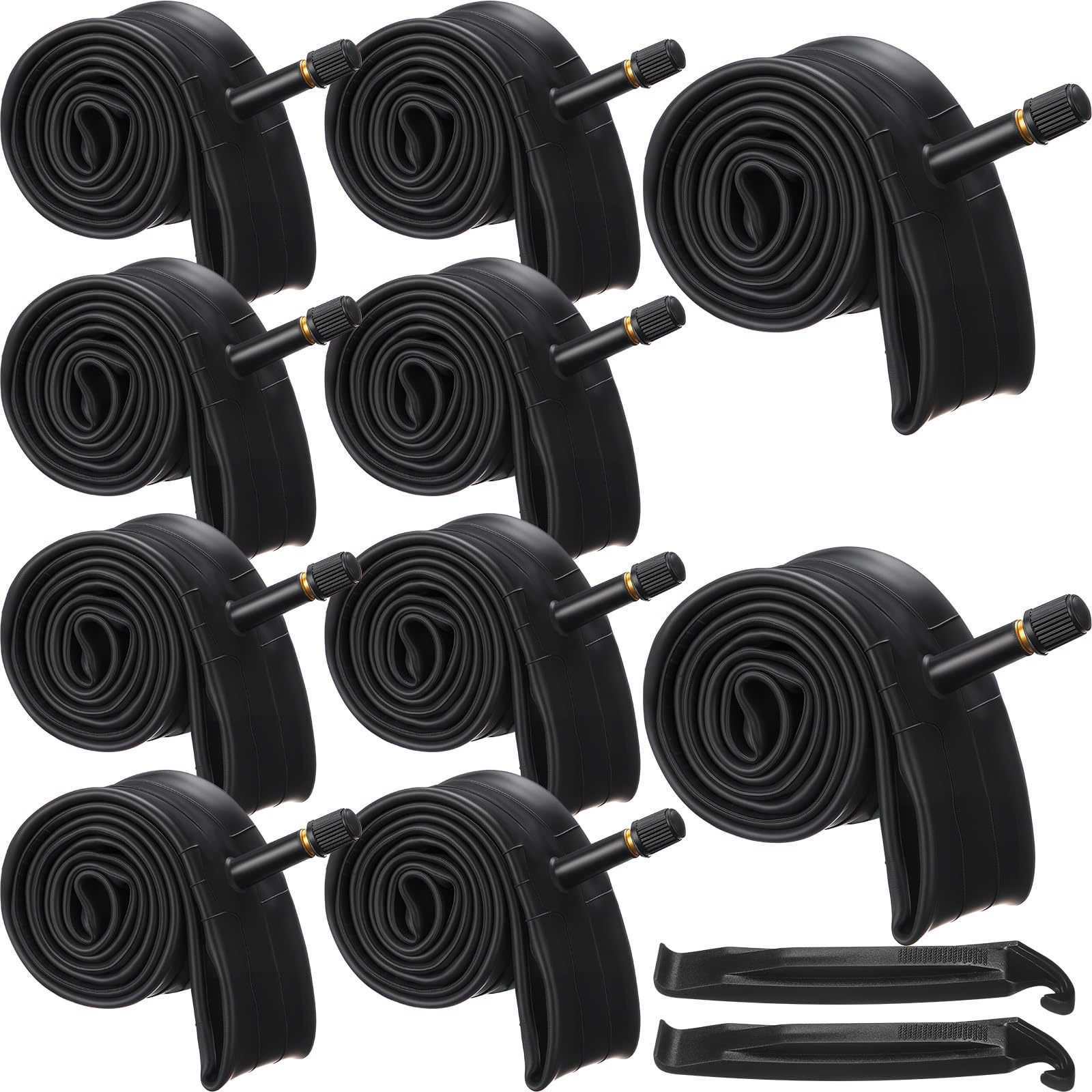 Vabean 10 Pcs 14 Inch Bike Tube Fit 1.75/1.95/2.1/2.125 Bike Inner Tube with 2 Pcs Tire Levers, Rubber Interior Bicycle Tire Schrader Valve