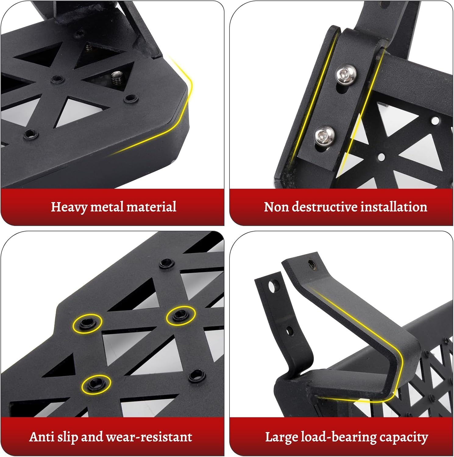 4PCS EZ-Steps Add-On Running Boards for Ford Bronco 2021-2025 with Rock Rail Side Steps 4-Doors Accessories(Not Fit Raptor or Sport)