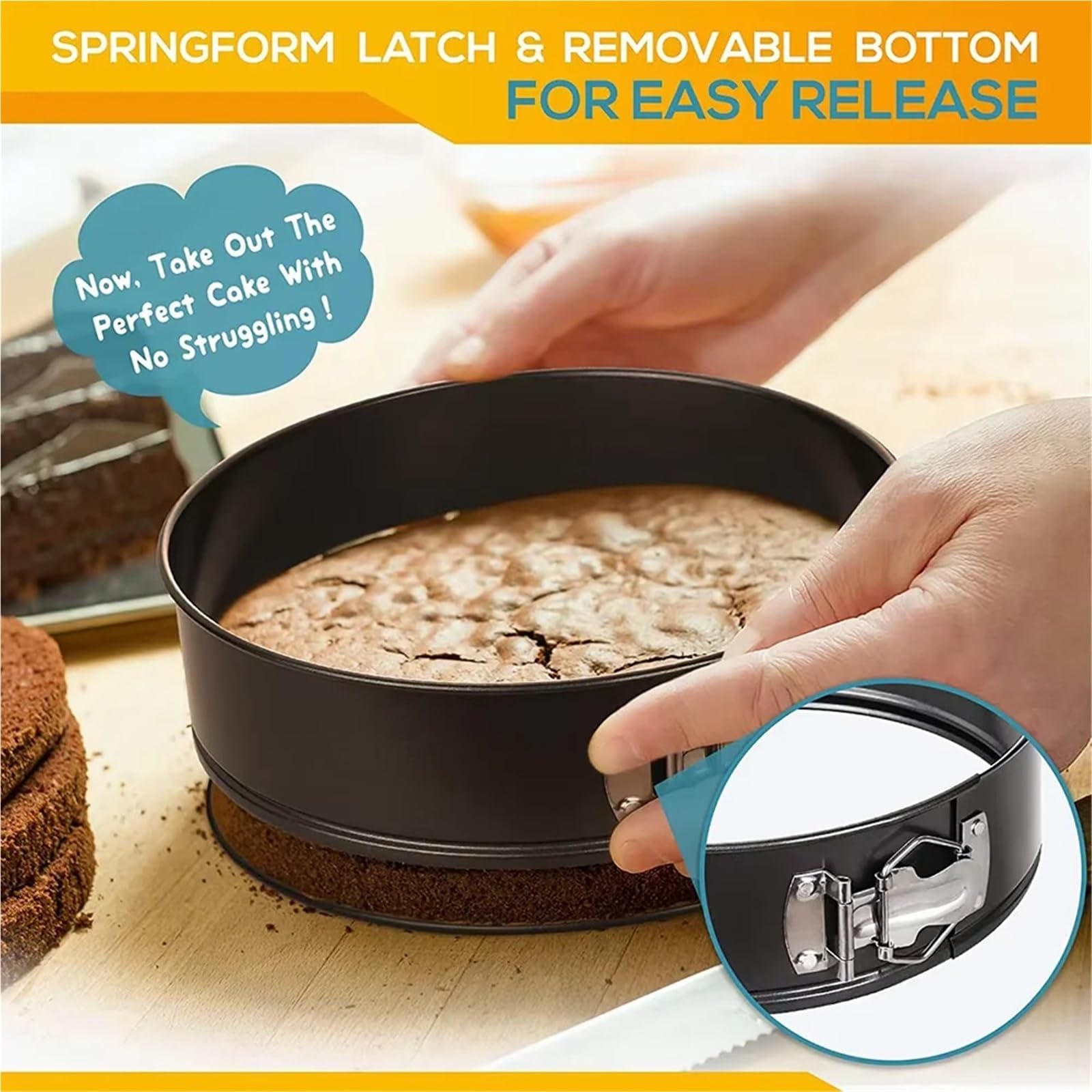 Tortiere Springform rotonde antiaderenti da 3 pezzi