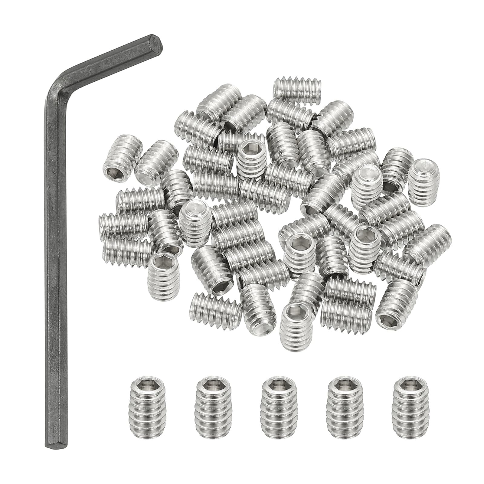 PATIKIL 1/4-20x3/8" Internal Hex Socket Set Grub Screws