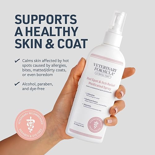 Miniatura 6 de Veterinary Formula Tratamiento clínico para el oído, 4 onzas y cuidado clínico Hot Spot & Itch Relief Medicated Spray