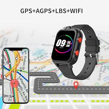 Smart Watch for Kids, 4G Kids GPS Watch with WiFi, SMS, Call, Voice Video Chat, Bluetooth, Audio Recording, Alarm, Pedometer,Birthday Gifts for 4-16 Students.