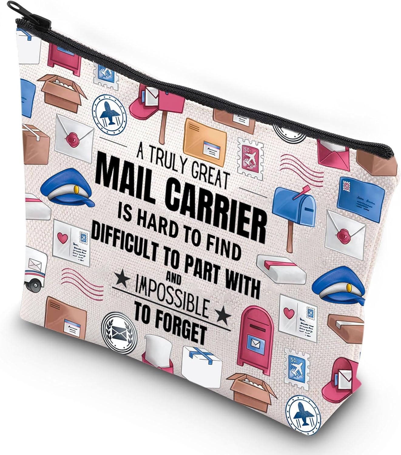 G2TUP Thank You Mail Carrier Makeup Bag Postal Worker Gift Pouch A Truly Great Mail Carrier is Hard to Find (Great Mail New)