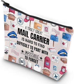 G2TUP Thank You Mail Carrier Makeup Bag Postal Worker Gift Pouch A Truly Great Mail Carrier is Hard to Find Great Mail New