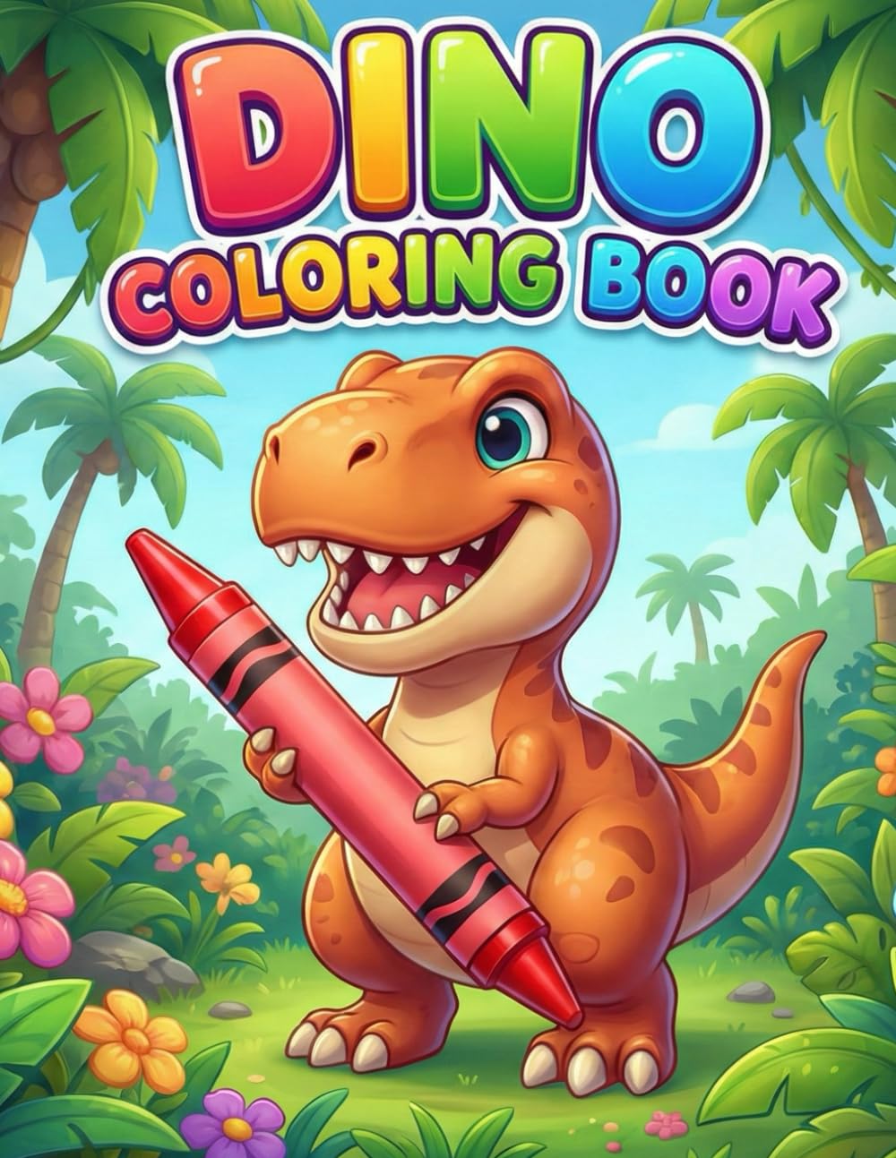 Dino's Epic Adventures Coloring Book: Giant 100-Page Edition! Baby T-Rex, Space Dinos, and Sports Adventures | Big Coloring Gift for Kids