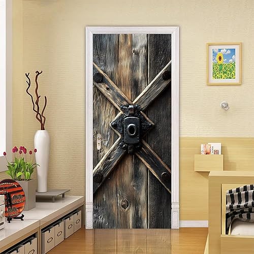 Miniatura 62 de Adhesivos 3D para puerta, murales para despegar y pegar, puerta de madera, papel tapiz autoadhesivo, extraíble, PVC, impermeable, póster