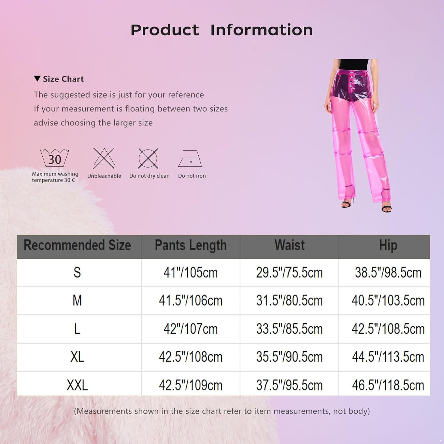 ACSUSS Women Clear PVC Pants Plastic Transparent Button Trousers Cover Up Bottoms Clubwear Sheer Bloomers