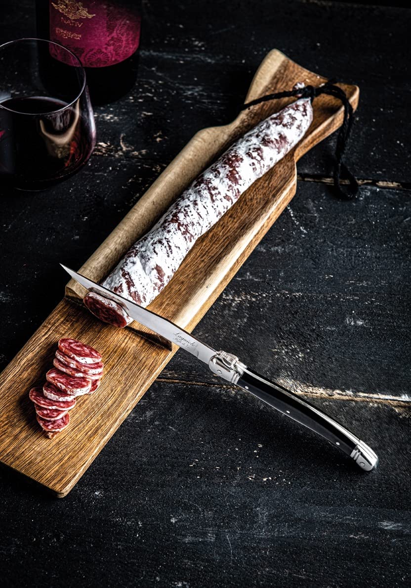 Laguiole Style de Vie salsiccia con coltello, legno di acacia