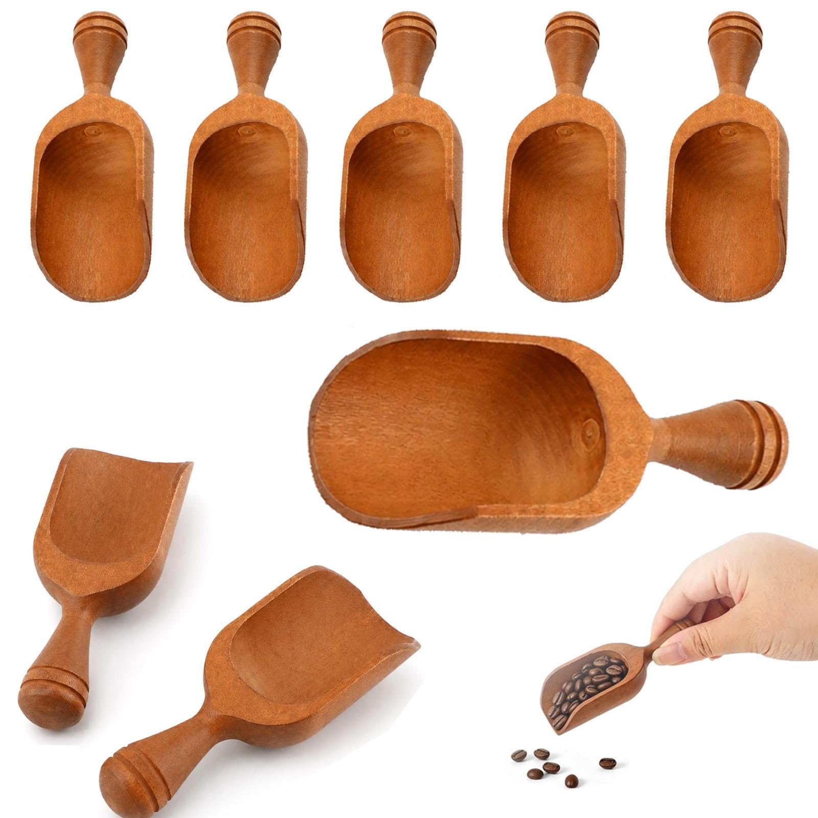 8-teiliges Set Messlöffel aus Holz für Kaffeebohnen, praktisches Küchenutensil, für trockene Zutaten, Gewürze, Zucker und Aufbewahrungsgläser