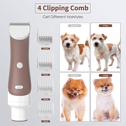 Miniatura 4 de Molypet Aspiradora para perros para el aseo de pelo, kit de aseo 6 en 1 y succión al vacío, 99% de pelo de mascotas, caja de polvo grande y ligera,