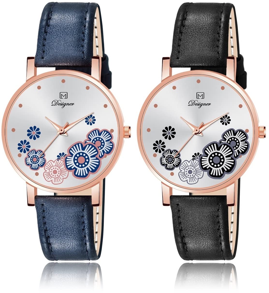 OM DESIGNER Analog Girls Watch (Multicolour Dial Multi Colored Strap) Combo pack of 2 (Blue-Black) (B0BTMHJ2LZ) Amazon Price History, Amazon Price Tracker